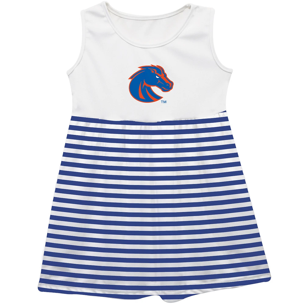 Girls Infant Vive La Fete Royal Boise State Broncos Striped Tank Top Dress