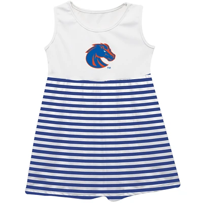 Girls Infant Vive La Fete  Royal Boise State Broncos Striped Tank Top Dress