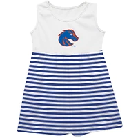 Girls Infant Vive La Fete  Royal Boise State Broncos Striped Tank Top Dress