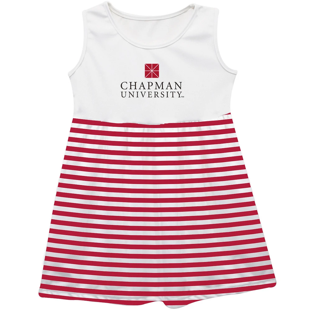 Girls Infant Vive La Fete Red Chapman Panthers Striped Tank Top Dress