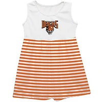 Girls Infant Vive La Fete  Orange Buffalo State Bengals Striped Tank Top Dress