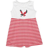 Girls Infant Vive La Fete  Red Eastern Washington Eagles Striped Tank Top Dress