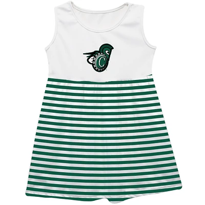 Girls Infant Vive La Fete  Green Vermont State University Striped Tank Top Dress
