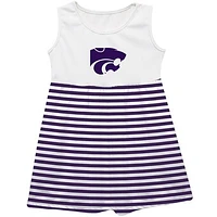 Girls Infant Vive La Fete  Purple Kansas State Wildcats Striped Tank Top Dress
