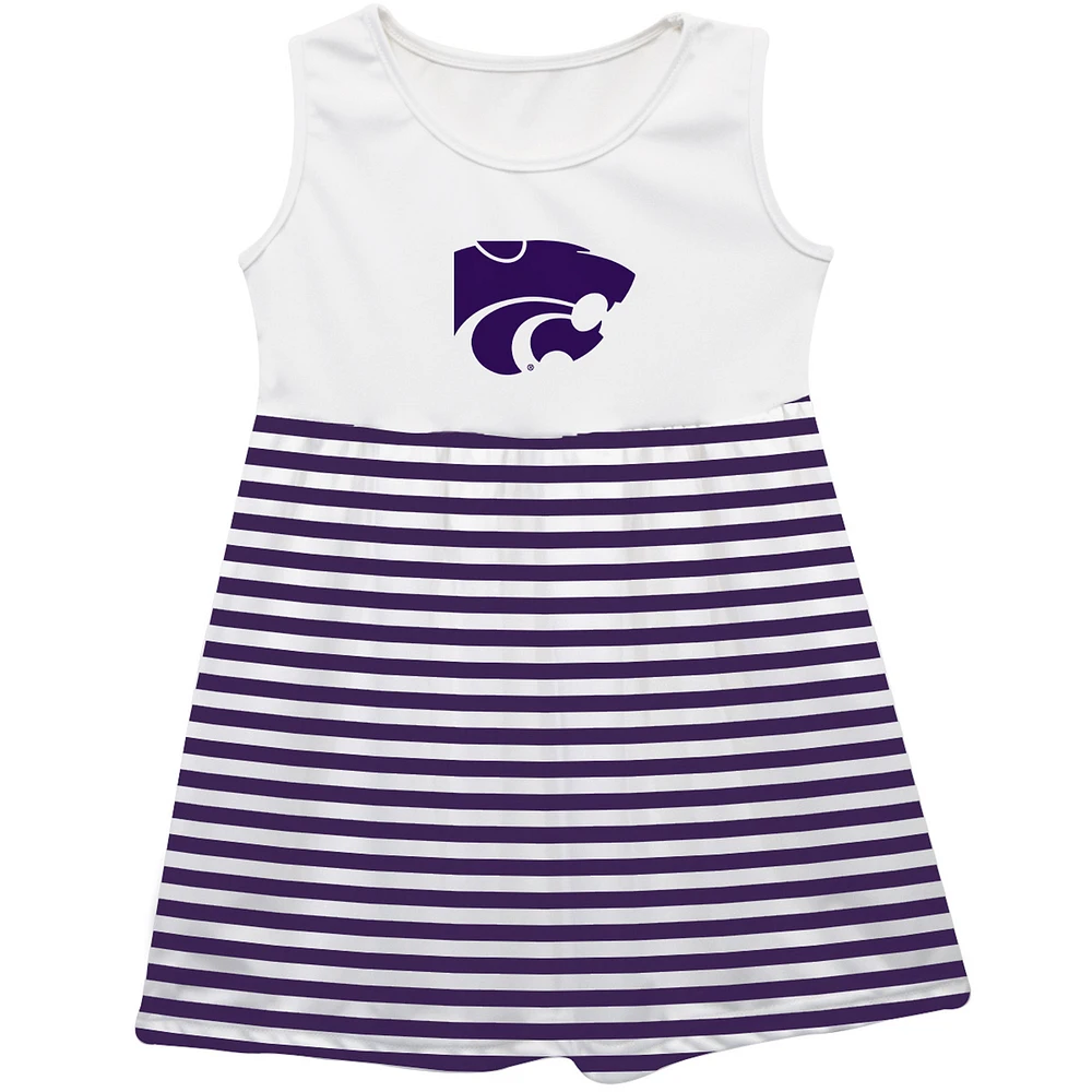Girls Infant Vive La Fete Purple Kansas State Wildcats Striped Tank Top Dress