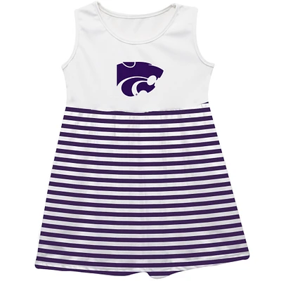 Girls Infant Vive La Fete  Purple Kansas State Wildcats Striped Tank Top Dress