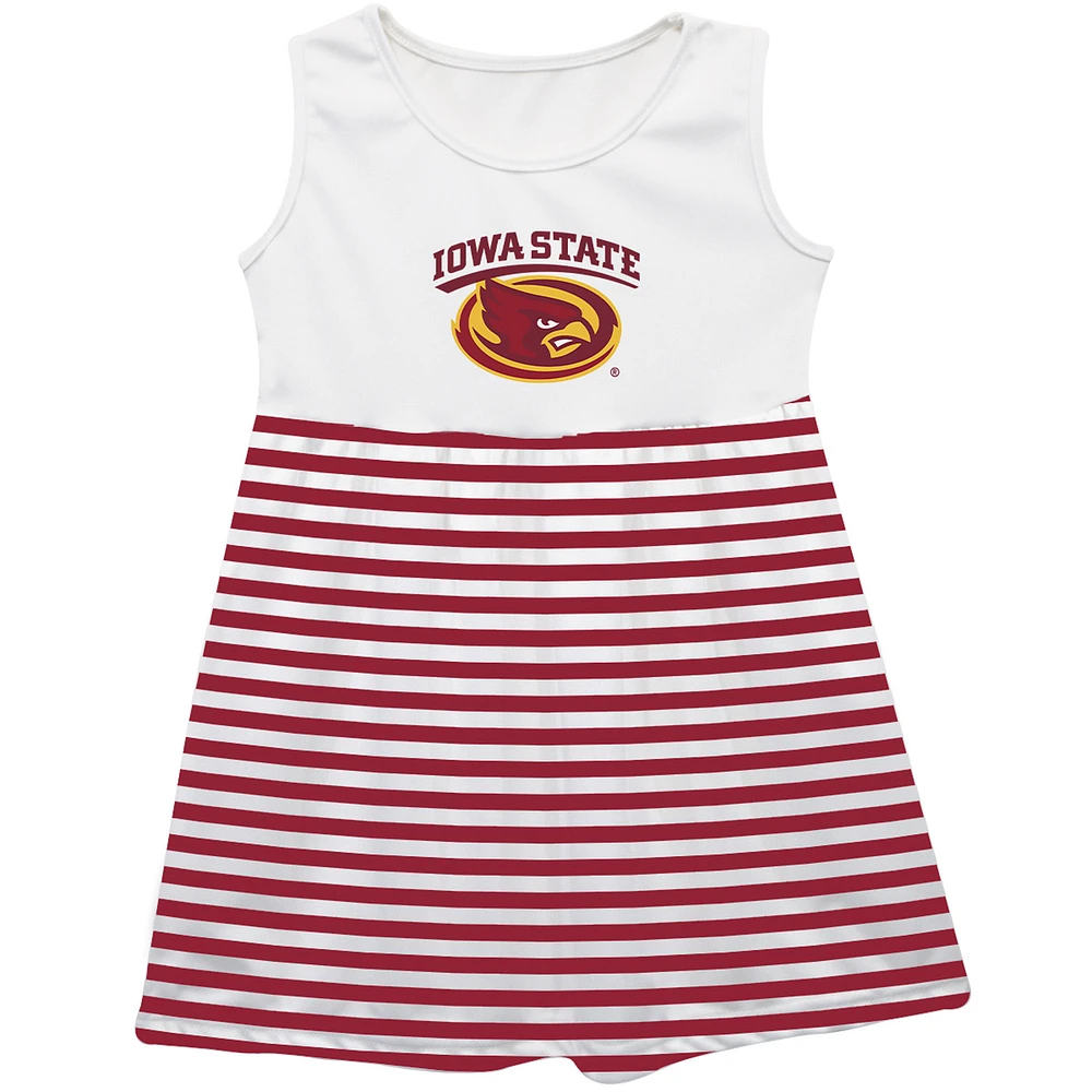 Girls Infant Vive La Fete Cardinal Iowa State Cyclones Striped Tank Top Dress