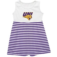 Girls Infant Vive La Fete  Purple Northern Iowa Panthers Striped Tank Top Dress
