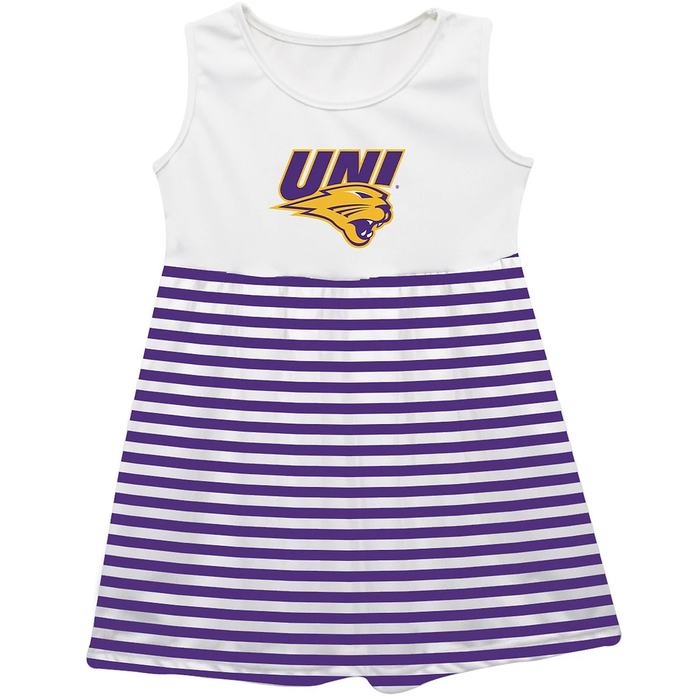 Girls Infant Vive La Fete Purple Northern Iowa Panthers Striped Tank Top Dress