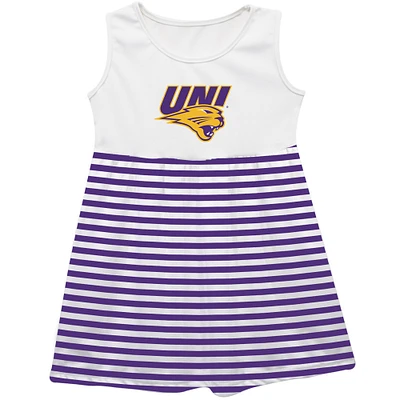 Girls Infant Vive La Fete  Purple Northern Iowa Panthers Striped Tank Top Dress