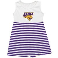 Girls Infant Vive La Fete  Purple Northern Iowa Panthers Striped Tank Top Dress