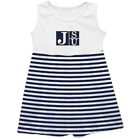 Girls Infant Vive La Fete  Navy Jackson State Tigers Striped Tank Top Dress