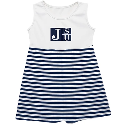 Girls Infant Vive La Fete  Navy Jackson State Tigers Striped Tank Top Dress