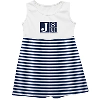 Girls Infant Vive La Fete  Navy Jackson State Tigers Striped Tank Top Dress