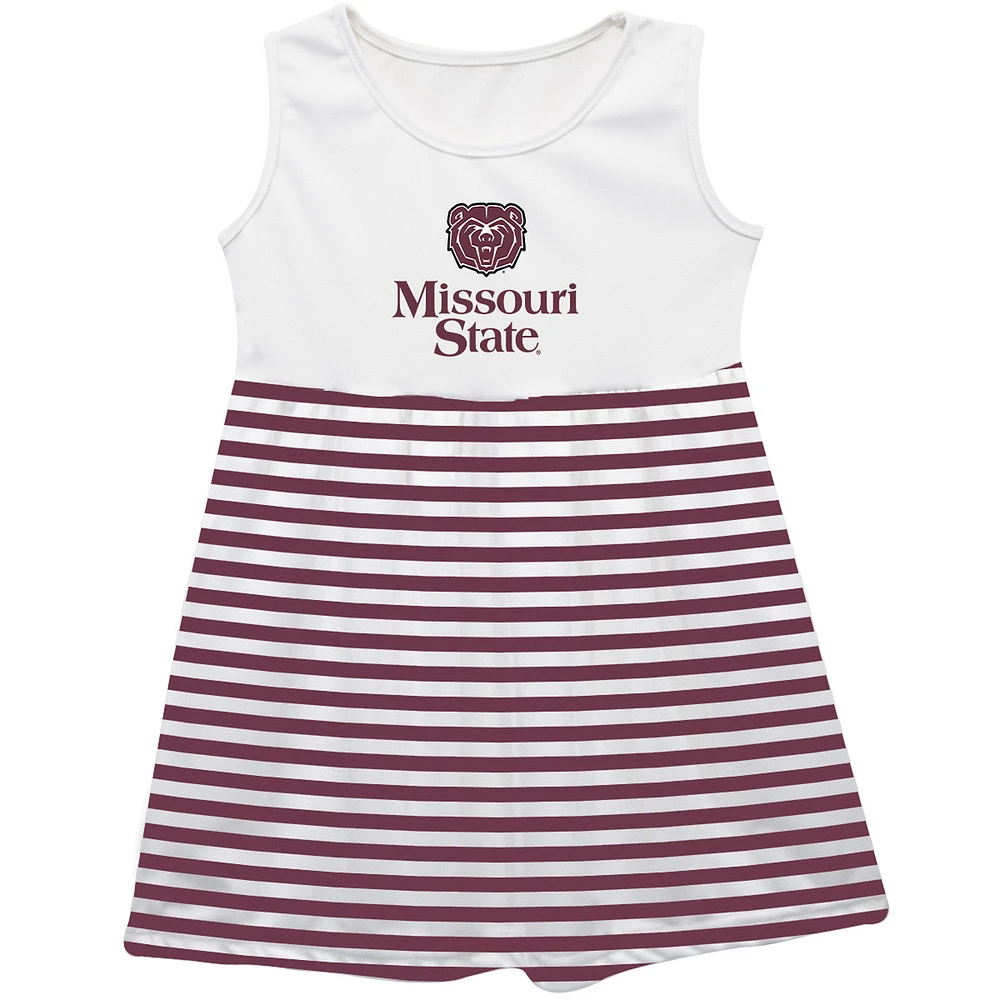 Girls Infant Vive La Fete Maroon Missouri State University Bears Striped Tank Top Dress