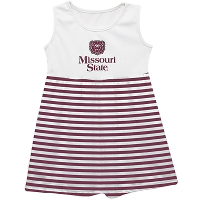 Girls Infant Vive La Fete  Maroon Missouri State University Bears Striped Tank Top Dress