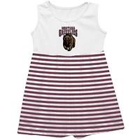 Girls Infant Vive La Fete  Maroon Montana Grizzlies Striped Tank Top Dress