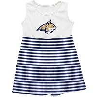 Girls Infant Vive La Fete  Navy Montana State Bobcats Striped Tank Top Dress