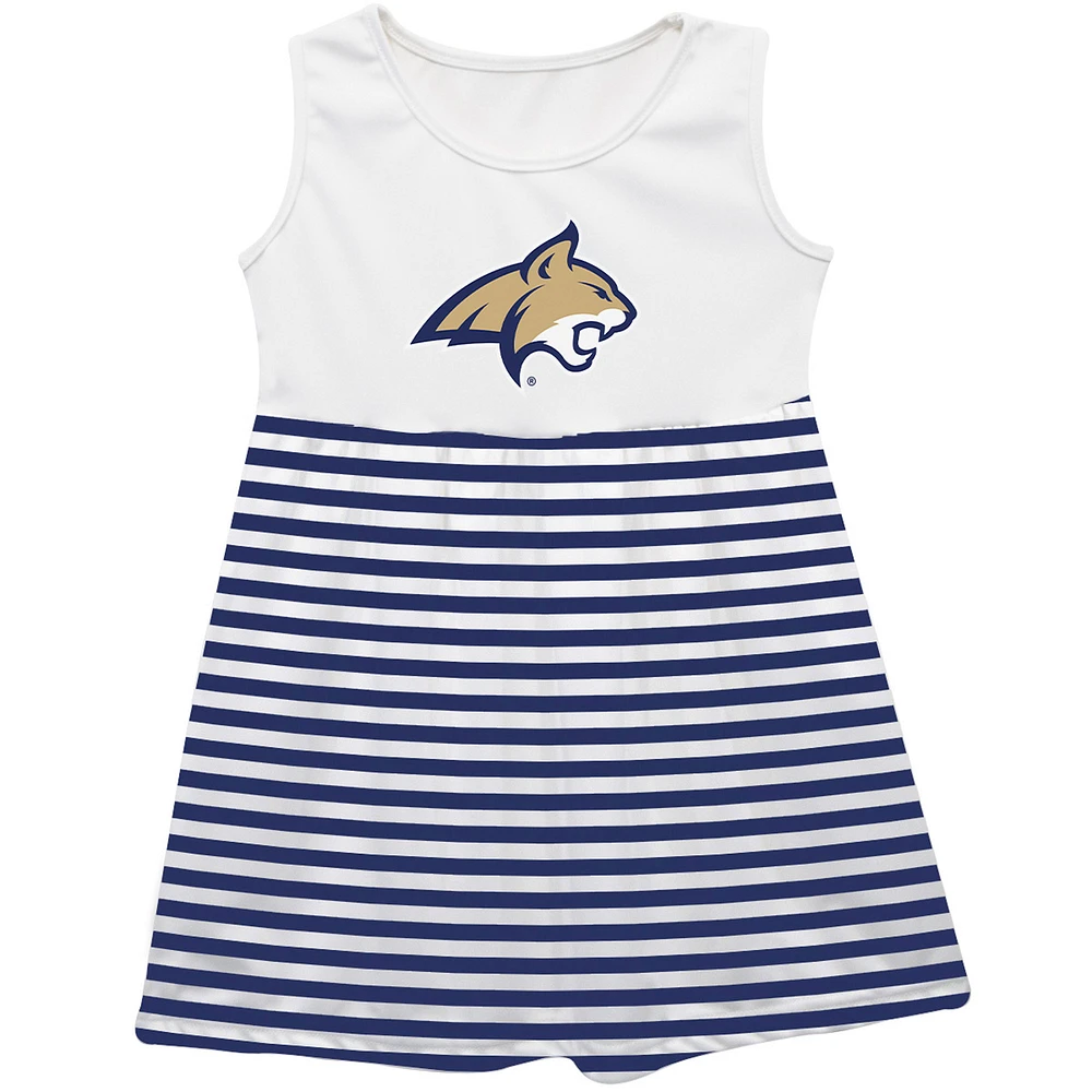 Girls Infant Vive La Fete Navy Montana State Bobcats Striped Tank Top Dress