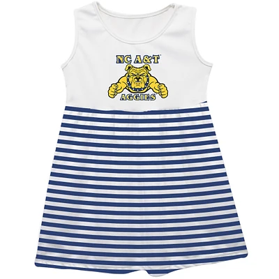 Girls Infant Vive La Fete  Navy North Carolina A&T Aggies Striped Tank Top Dress