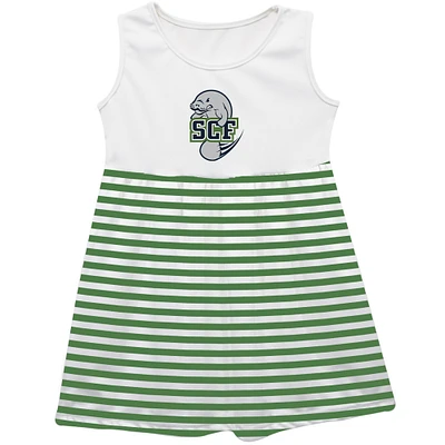 Girls Infant Vive La Fete  Green State College of Florida Manatee-Sarasota Striped Tank Top Dress