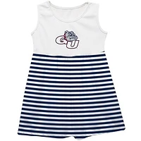Girls Toddler Vive La Fete Navy Gonzaga Bulldogs Striped Tank Top Dress