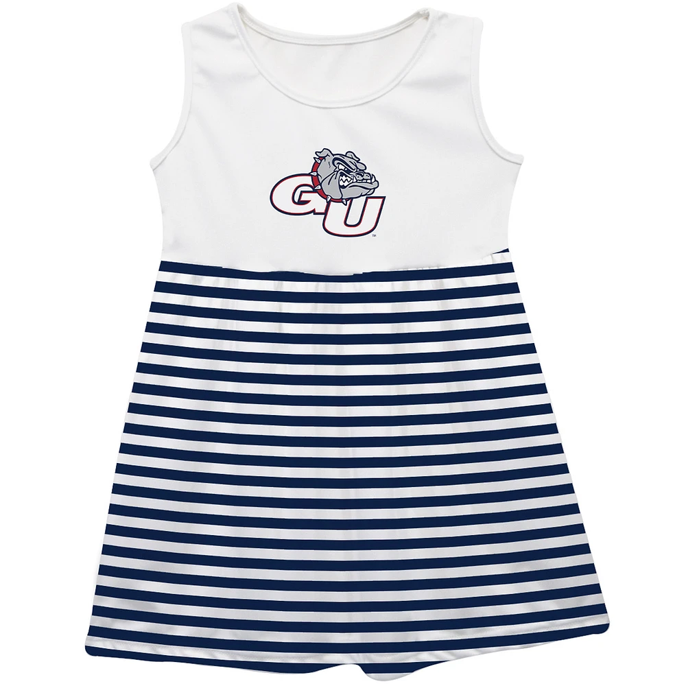 Girls Toddler Vive La Fete Navy Gonzaga Bulldogs Striped Tank Top Dress