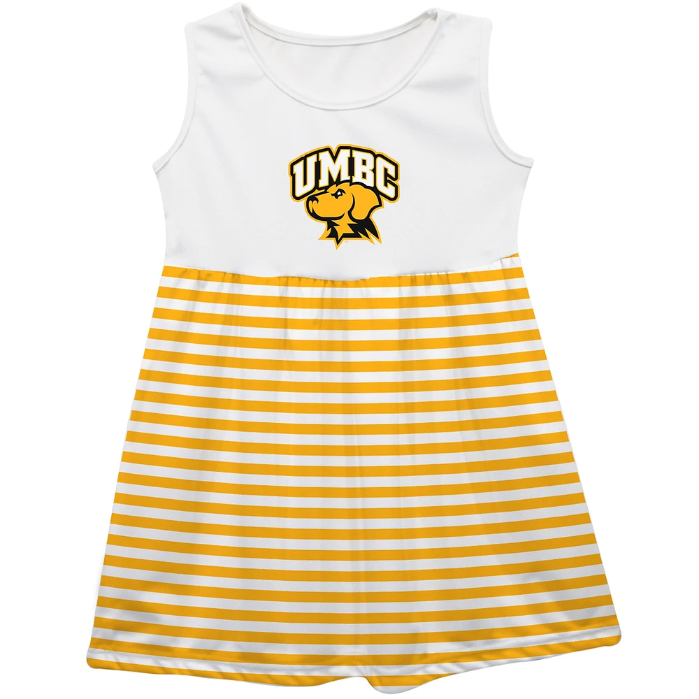 Girls Toddler Vive La Fete Gold University of Maryland Baltimore Striped Tank Top Dress
