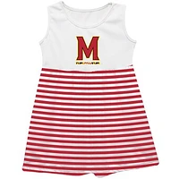 Girls Toddler Vive La Fete  Red Maryland Terrapins Striped Tank Top Dress