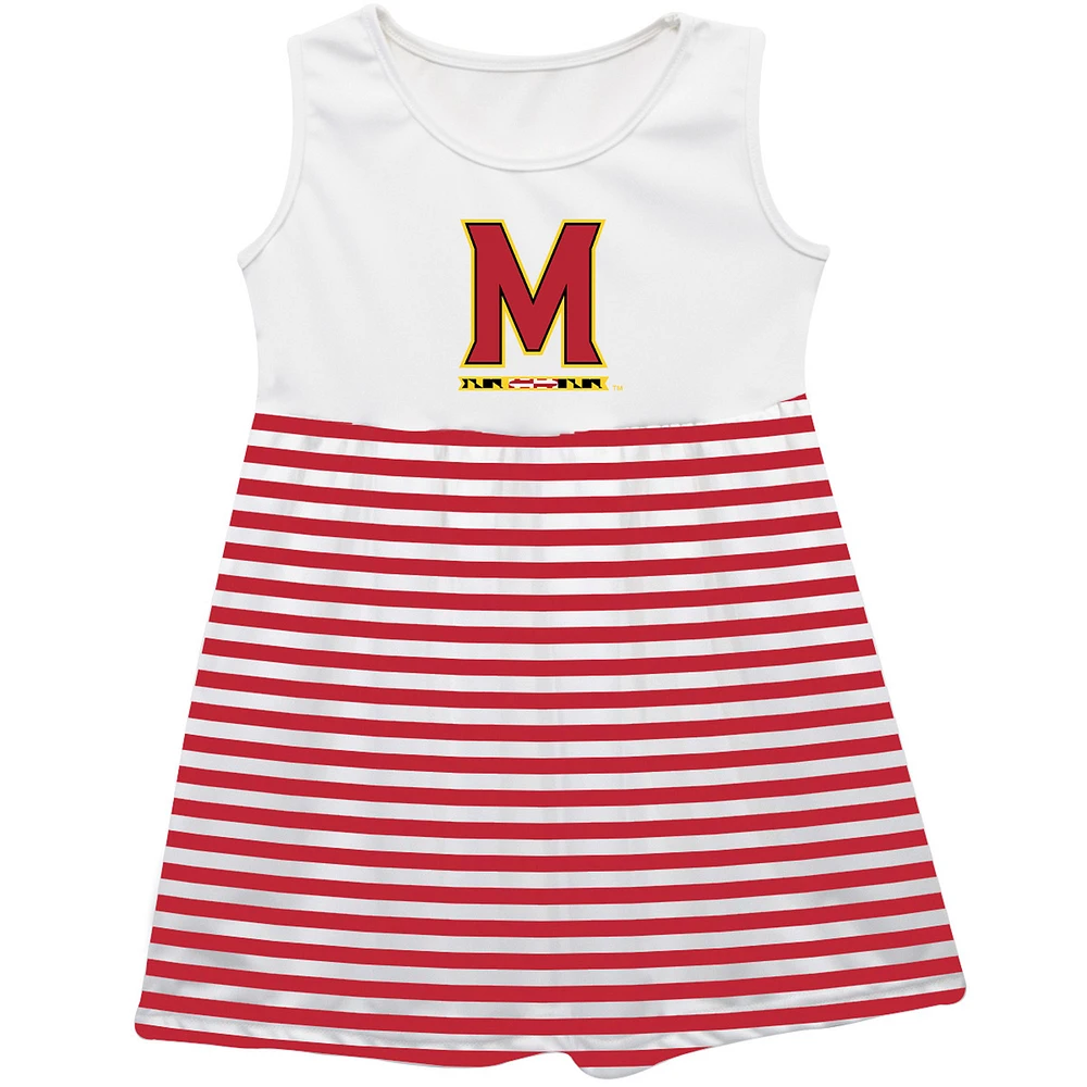 Girls Toddler Vive La Fete Red Maryland Terrapins Striped Tank Top Dress