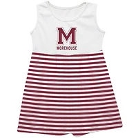 Girls Toddler Vive La Fete  Maroon Morehouse Tigers Striped Tank Top Dress