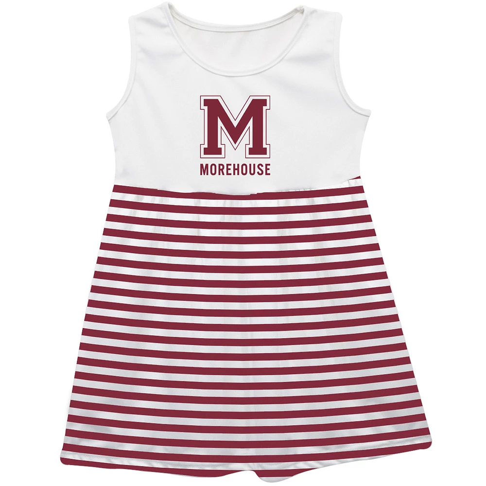 Girls Toddler Vive La Fete Maroon Morehouse Tigers Striped Tank Top Dress