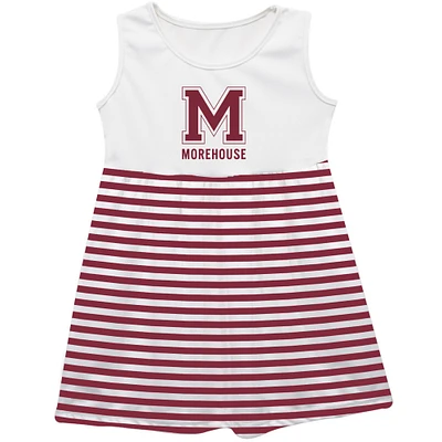 Girls Toddler Vive La Fete  Maroon Morehouse Tigers Striped Tank Top Dress