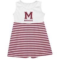 Girls Toddler Vive La Fete  Maroon Morehouse Tigers Striped Tank Top Dress