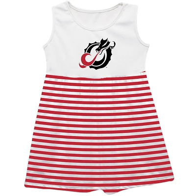 Girls Toddler Vive La Fete  Red Minnesota State Moorhead Dragons Striped Tank Top Dress