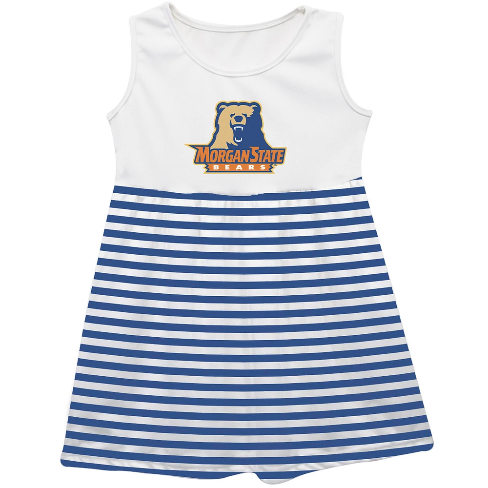 Girls Toddler Vive La Fete Royal Morgan State Bears Striped Tank Top Dress