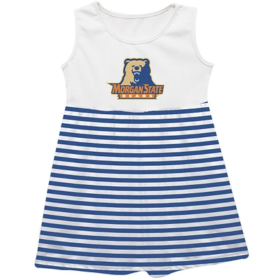 Girls Toddler Vive La Fete  Royal Morgan State Bears Striped Tank Top Dress