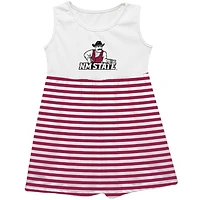 Girls Toddler Vive La Fete  Crimson New Mexico State Aggies Striped Tank Top Dress