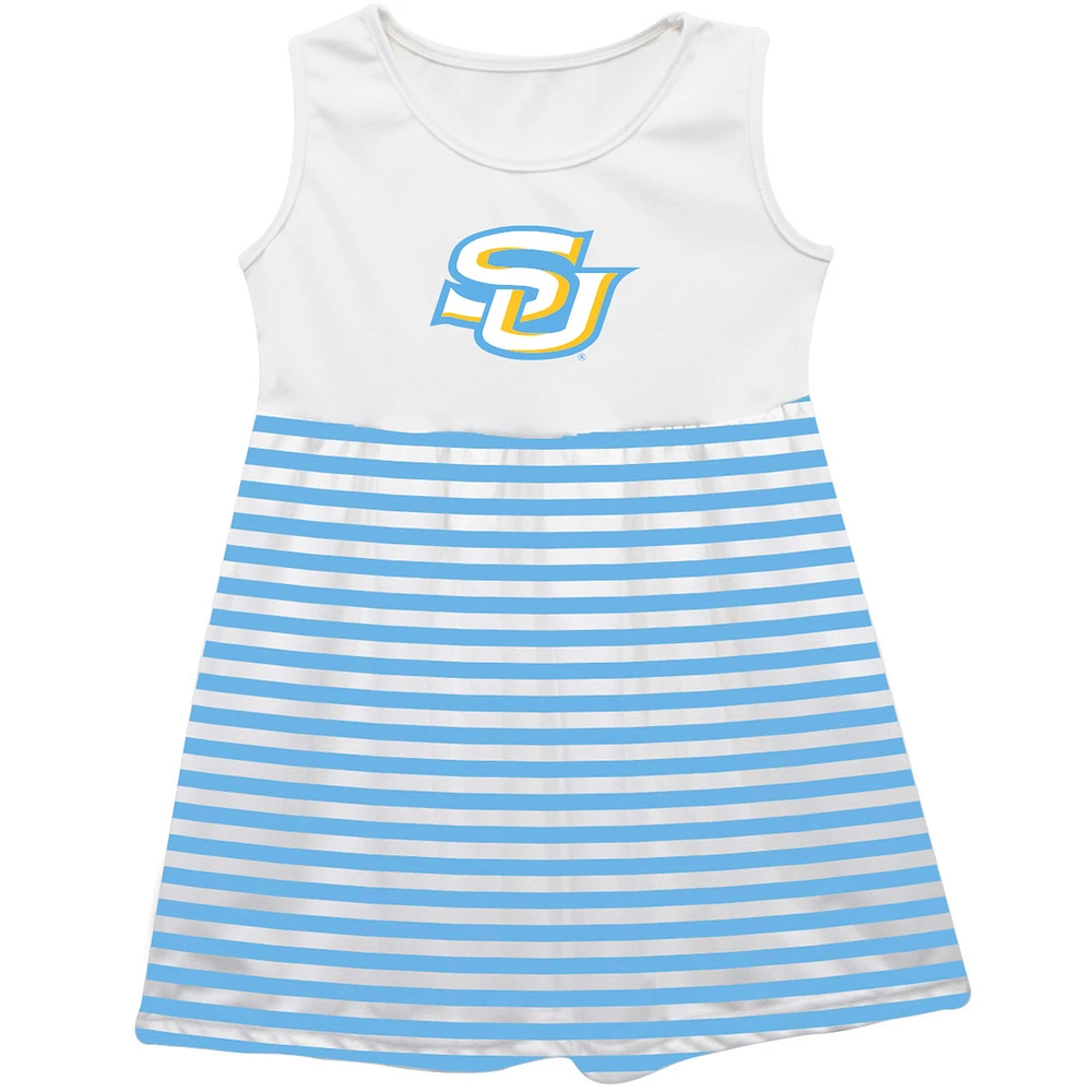 Girls Toddler Vive La Fete Light Blue Southern University Jaguars Striped Tank Top Dress