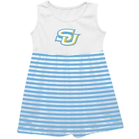 Girls Toddler Vive La Fete  Light Blue Southern University Jaguars Striped Tank Top Dress