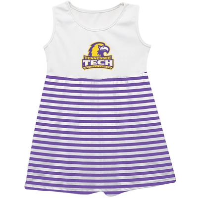 Girls Toddler Vive La Fete  Purple Tennessee Tech Golden Eagles Striped Tank Top Dress