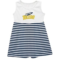 Girls Toddler Vive La Fete  Navy Toledo Rockets Striped Tank Top Dress