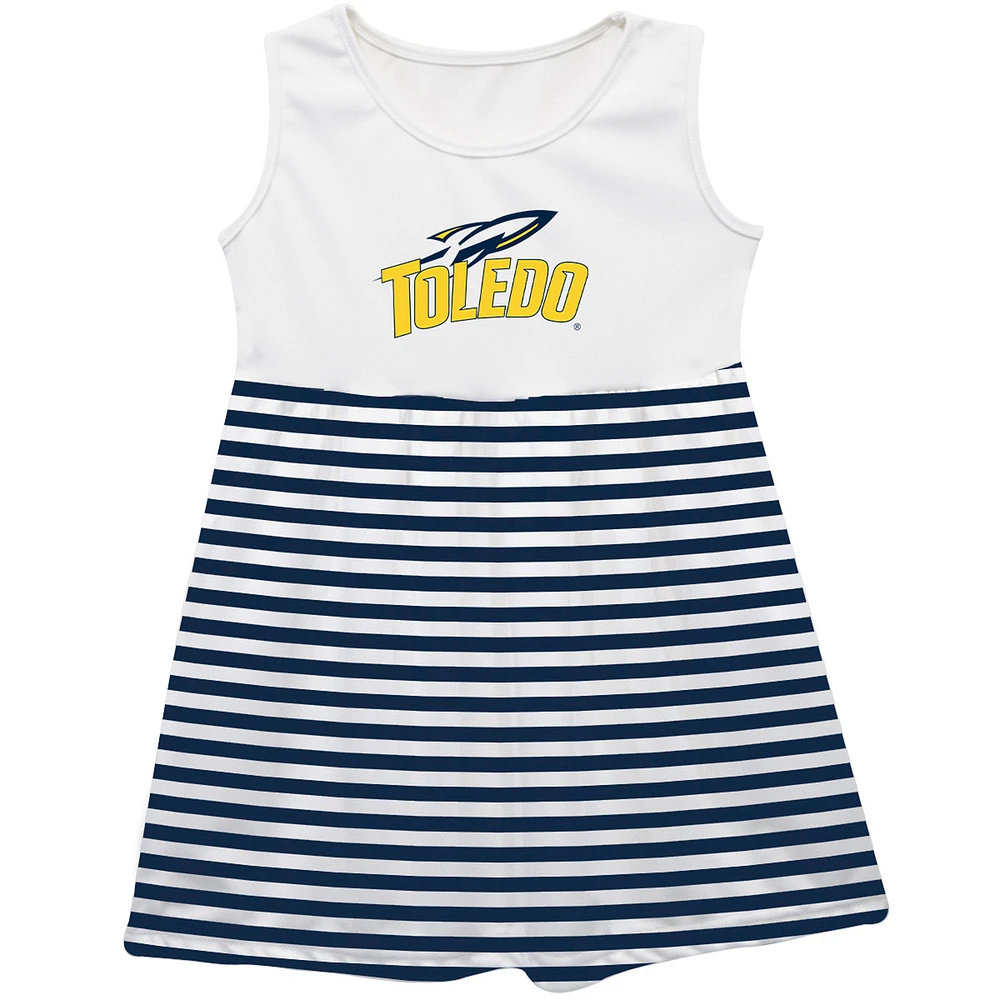Girls Toddler Vive La Fete Navy Toledo Rockets Striped Tank Top Dress