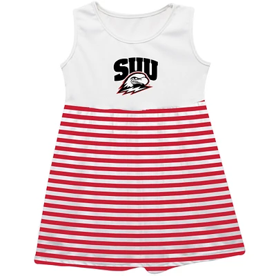 Girls Toddler Vive La Fete  Scarlet Southern Utah Thunderbirds Striped Tank Top Dress