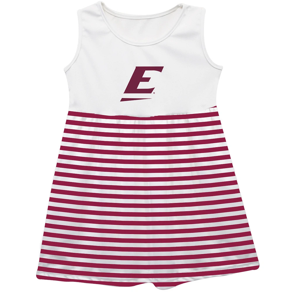 Girls Youth Vive La Fete  Maroon Eastern Kentucky Colonels Striped Tank Top Dress