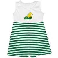 Girls Youth Vive La Fete  Green Kentucky State Thorobreds Striped Tank Top Dress
