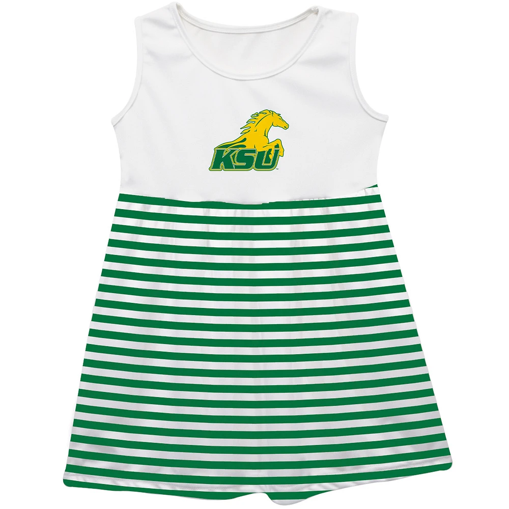 Girls Youth Vive La Fete Green Kentucky State Thorobreds Striped Tank Top Dress