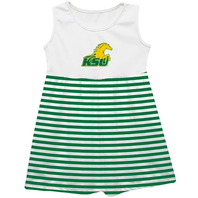 Girls Youth Vive La Fete  Green Kentucky State Thorobreds Striped Tank Top Dress