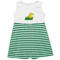 Girls Youth Vive La Fete  Green Kentucky State Thorobreds Striped Tank Top Dress