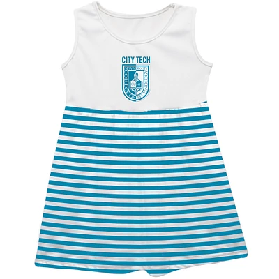 Girls Youth Vive La Fete  Light Blue NYC College of Tech Striped Tank Top Dress